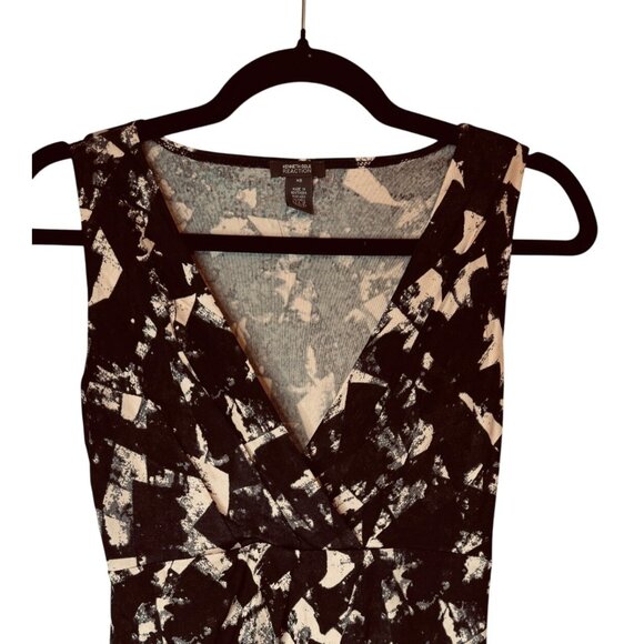 Kenneth Cole Reaction XS Sleeveless Black & White Abstract Print Dress Rayon - Picture 2 of 15